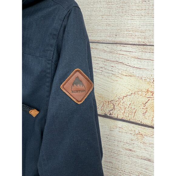 Burton Durable Goods Quilt Lined Tie Waist Jacket Womens XS Navy Blue Hooded - Picture 9 of 14